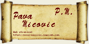 Pava Mićović vizit kartica